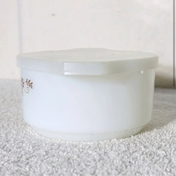 Vintage Dynaware PyrORey  Custard Cup Mini Casserole Dish W Plastic Lid - Picture 2 of 3